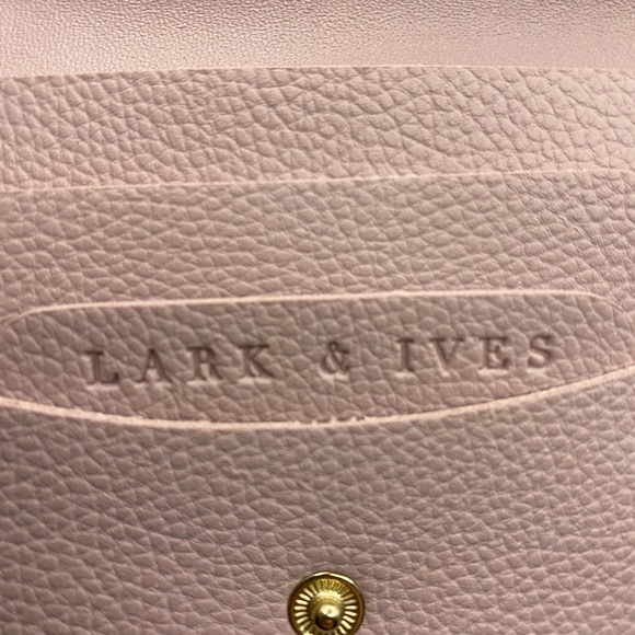 Lark & Ives Vegan Leather Card Purse Wallet in Lavender Fog 4"W x 4"H x 0.5"D - Picture 1 of 8